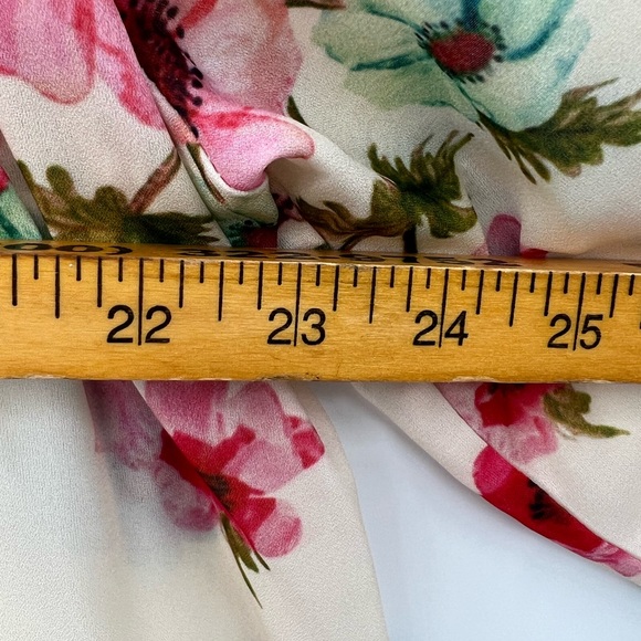 Pink Milly floral 3/4 sleeve open front cover up ladies size M. - Picture 4 of 7